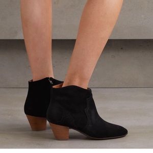 Isabel Marant Black Suede Dicker Booties